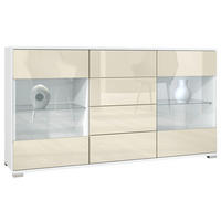 SIDEBOARD Bari Creme Hochglanz - Creme, Holzwerkstoff (138.5/75.5/35cm) - Vladon