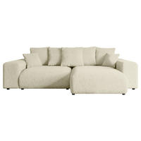 ECKSOFA Ottomane rechts ESKAR-L 266x176x84 Creme Bouclé - Creme/Schwarz, Holzwerkstoff/Kunststoff (176/266cm) - ALTDECOR