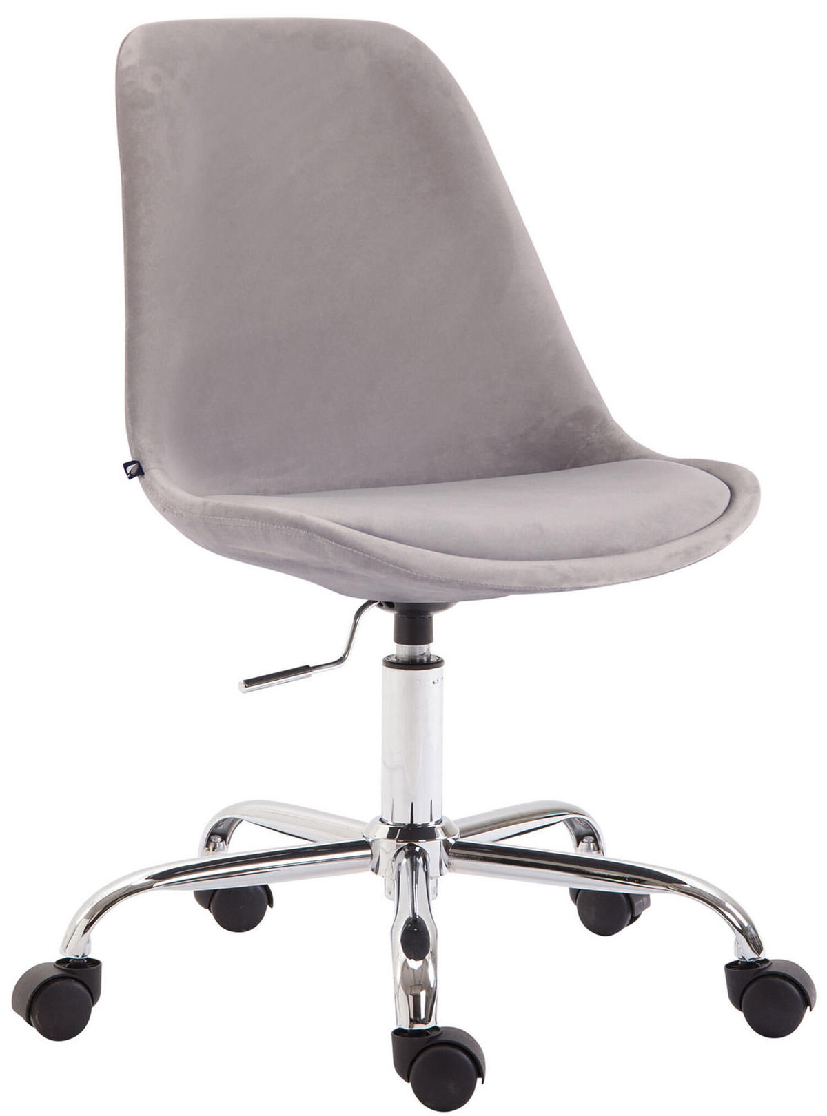 BÜROSTUHL Toulon, Samt Grau - Grau, Textil/Metall (48/52/54cm) - TPFLiving
