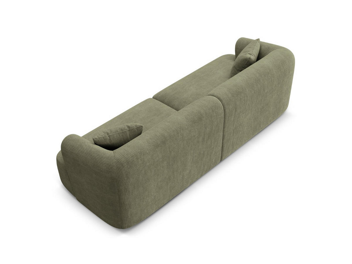 MODULARES-SOFA Campi aus Cord Moosgrün 4 Sitzplätze - Salbeigrün, Textil (90/70/255cm) - Cosmopolitan Design