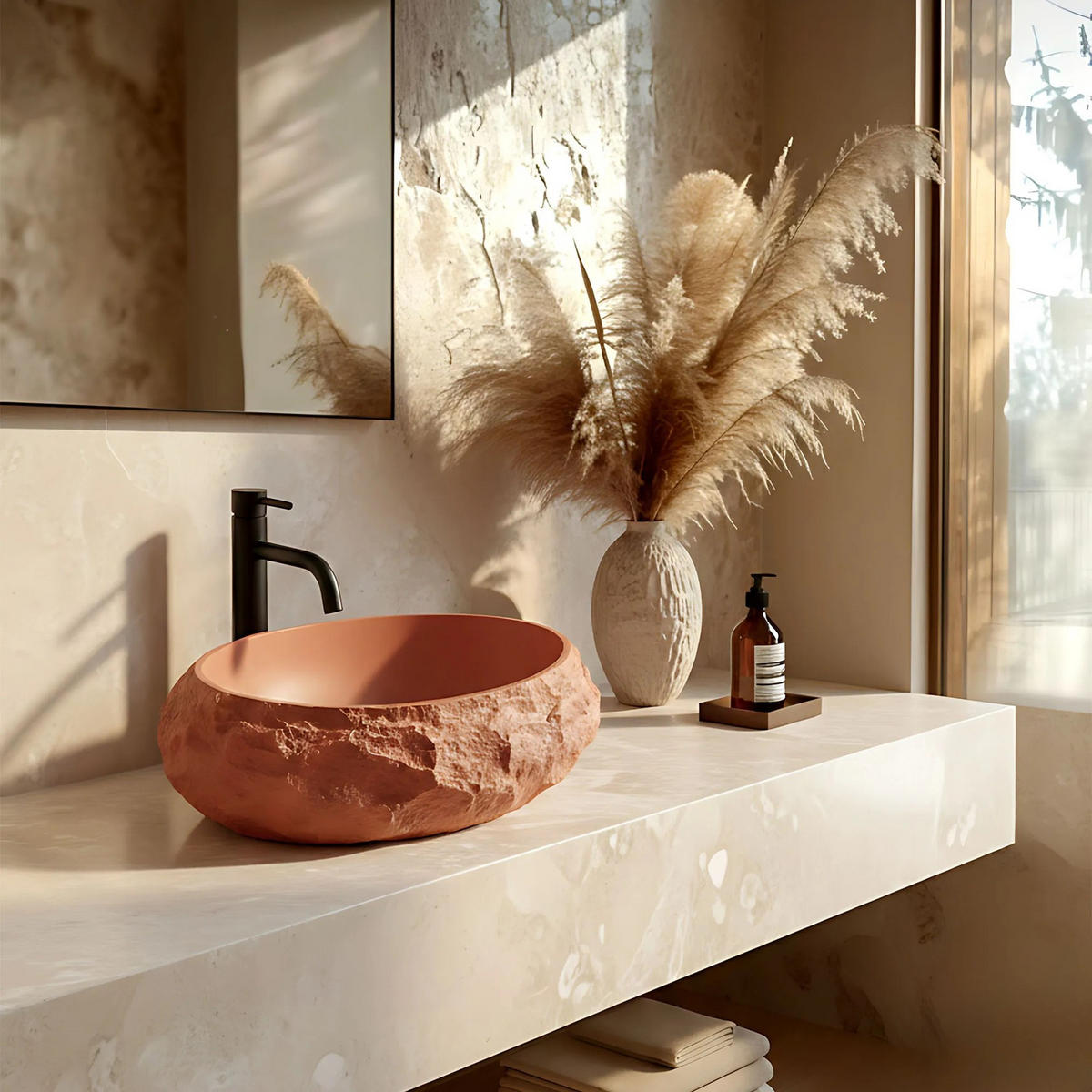 AUFSATZWASCHBECKEN Rea Mika Terracotta - Orange, Kunststoff (38/15/50cm) - REA
