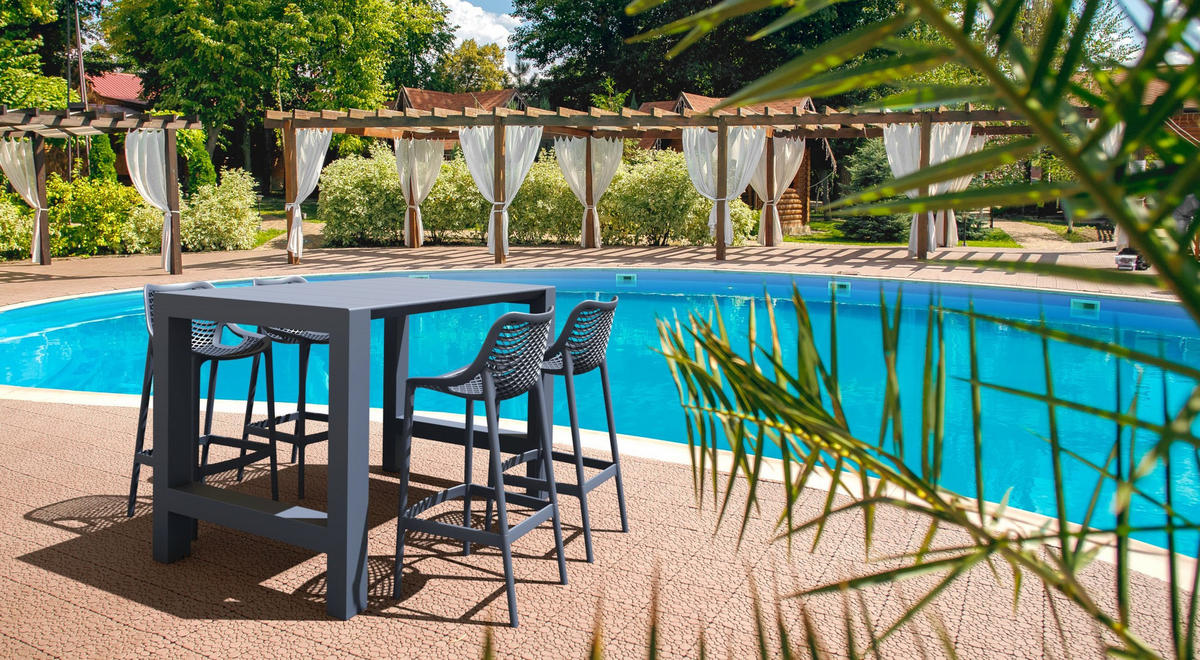 BARHOCKER Kunststoff dunkelgrau - Dunkelgrau/Grau, Kunststoff (45/105/53cm) - CLP