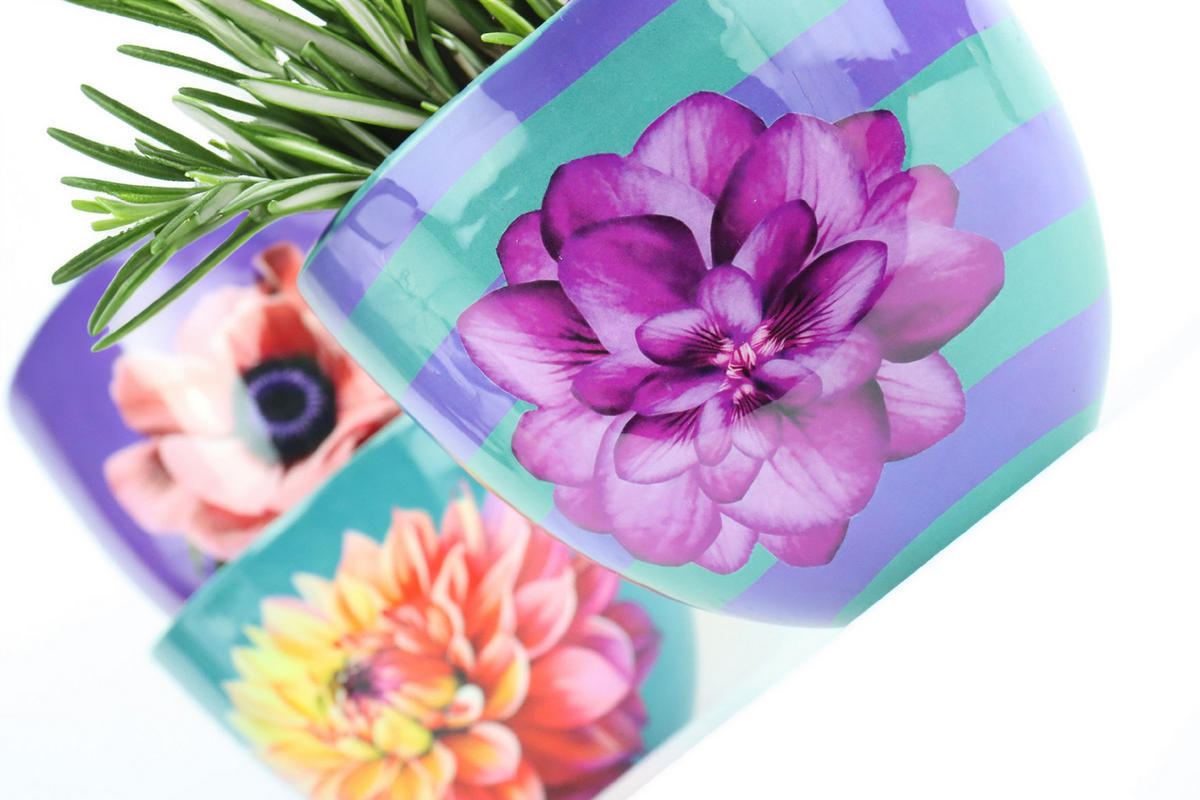 ÜBERTÖPFE Blossom - Multicolor, Metall (15/12/15cm) - FURNARO