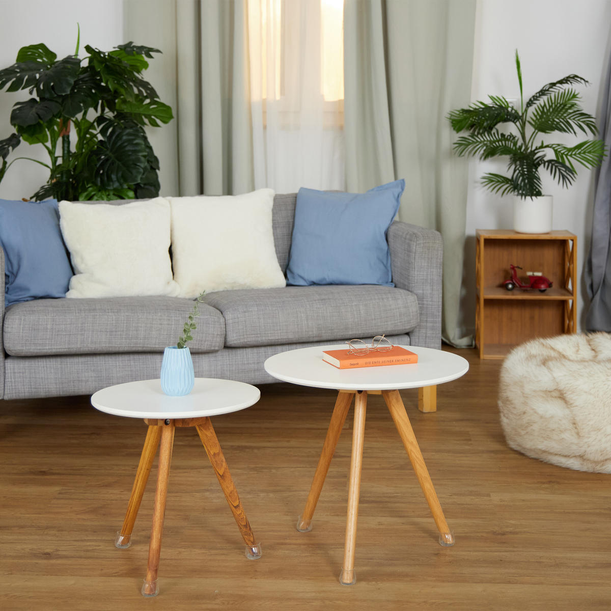 STUHLBEINKAPPEN Transparent 32er-Set Filz - Transparent, Kunststoff/Textil (4/4cm) - Relaxdays