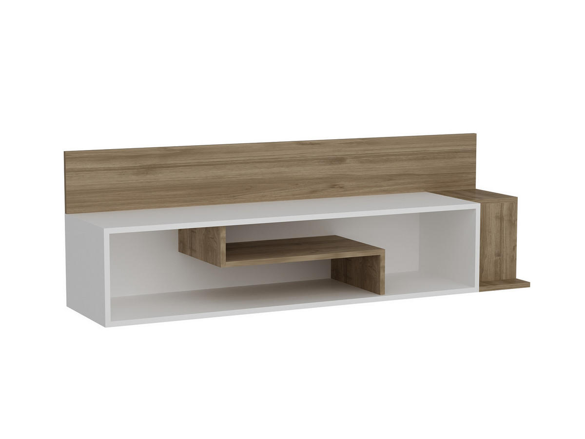 TV-LOWBOARD Stream Weiß Braun - Weiß/Braun, Holzwerkstoff (161/52/39cm) - moebel17