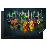 HERDABDECKPLATTE Kräuter - Gewürze - Löffel 77x51 cm - Multicolor, Kunststoff (77/0.2/51cm) - MuchoWow