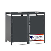 MÜLLTONNENBOX MODUS 2er HxBxT 118,5x136x80cm für 2 x 240 Liter Mülltonnen Verzinkter Stahl - Grau, Metall (136/118.5/80cm)