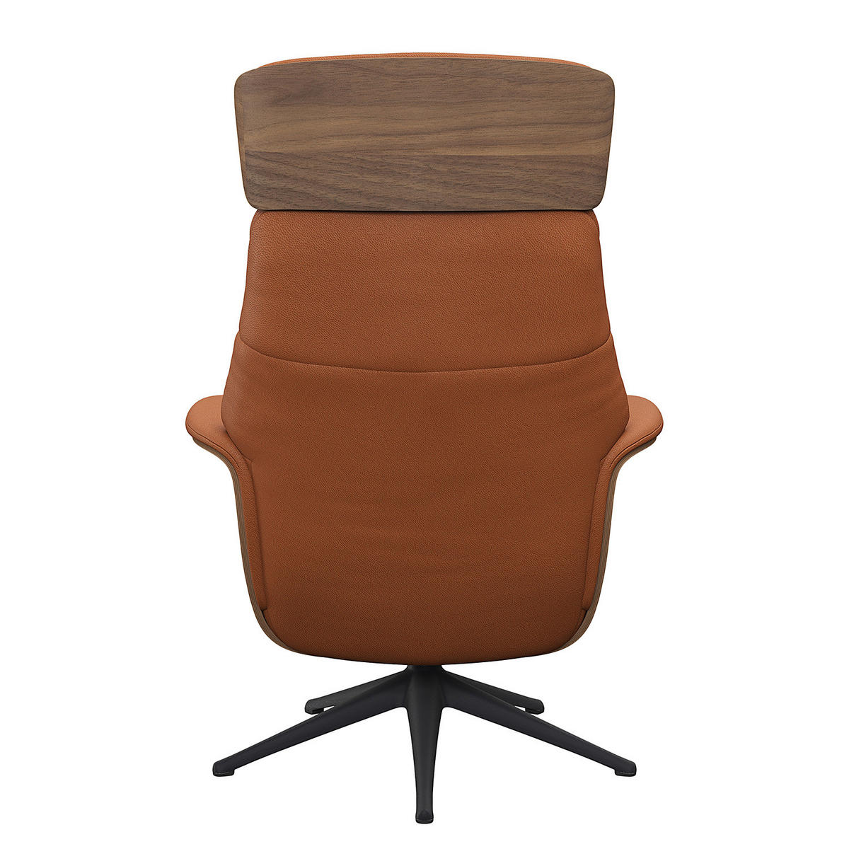 RELAXSESSEL - Echtleder - Kastanienfarben/Schwarz, Leder/Metall (83/118/83cm) - home24