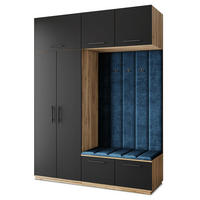 GARDEROBENSCHRANK REMA 180/240/60 cm Modern Garderobe-Set Eiche Wotan - Blau/Eiche Wotan, Holzwerkstoff (180/240/60cm) - MASSENO