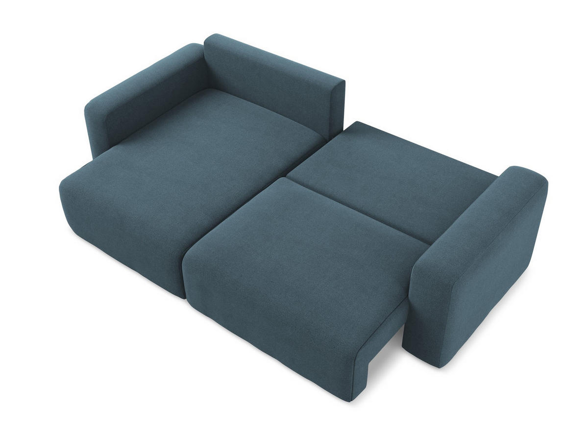 ECKSOFA mit Schlaffunktion links Strukturstoff Stoff Blau - Blau/Pink, Kunststoff/Textil (149/244cm) - Makamii