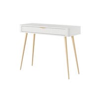 SCHMINKTISCH Lante Weiß, mit Schublade, Goldene Beine - Goldfarben/Weiß, Holzwerkstoff (38/100/78cm) - Bettso