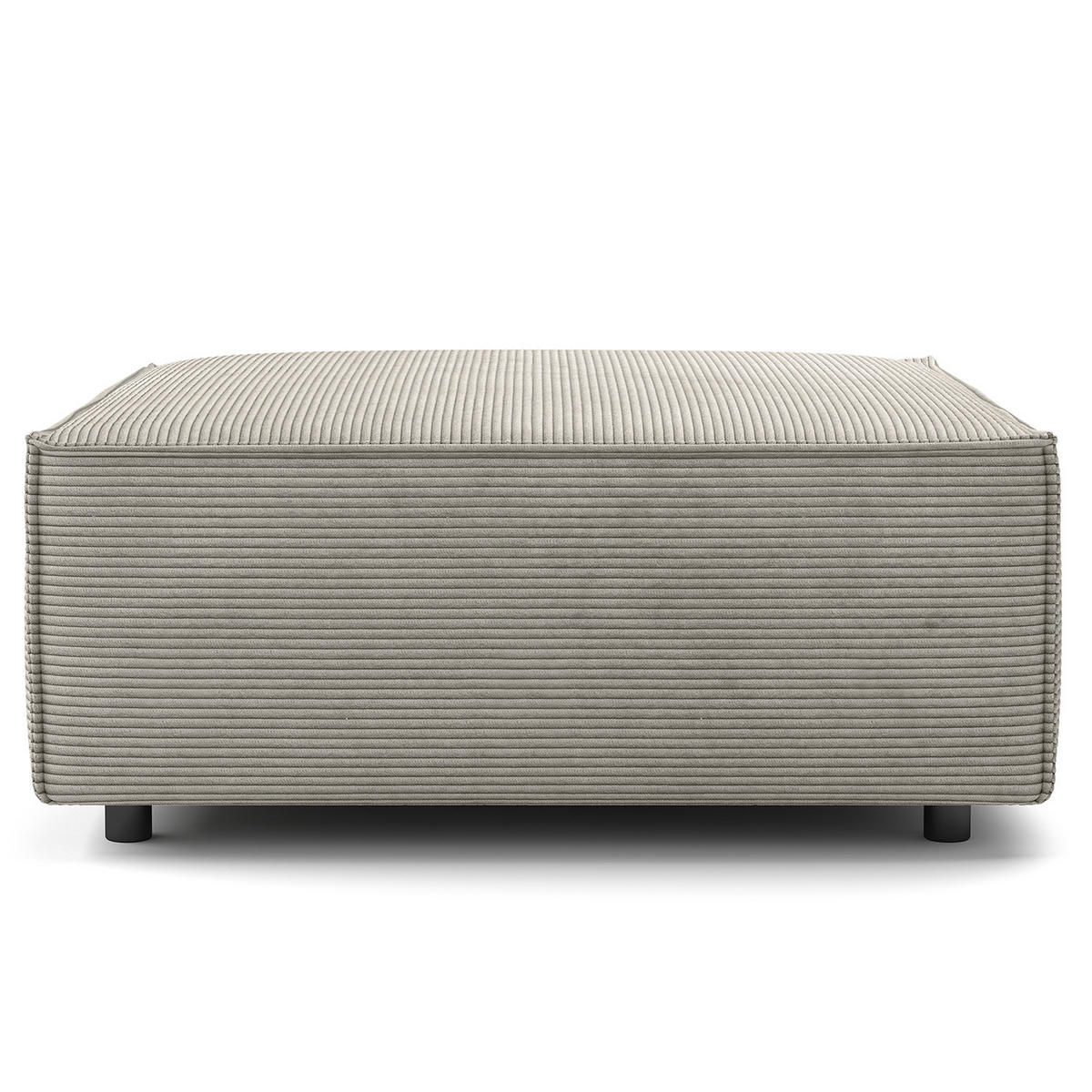 POLSTERHOCKER - Quadratisch - Graubraun/Schwarz, Kunststoff/Textil (98/40/97cm) - home24