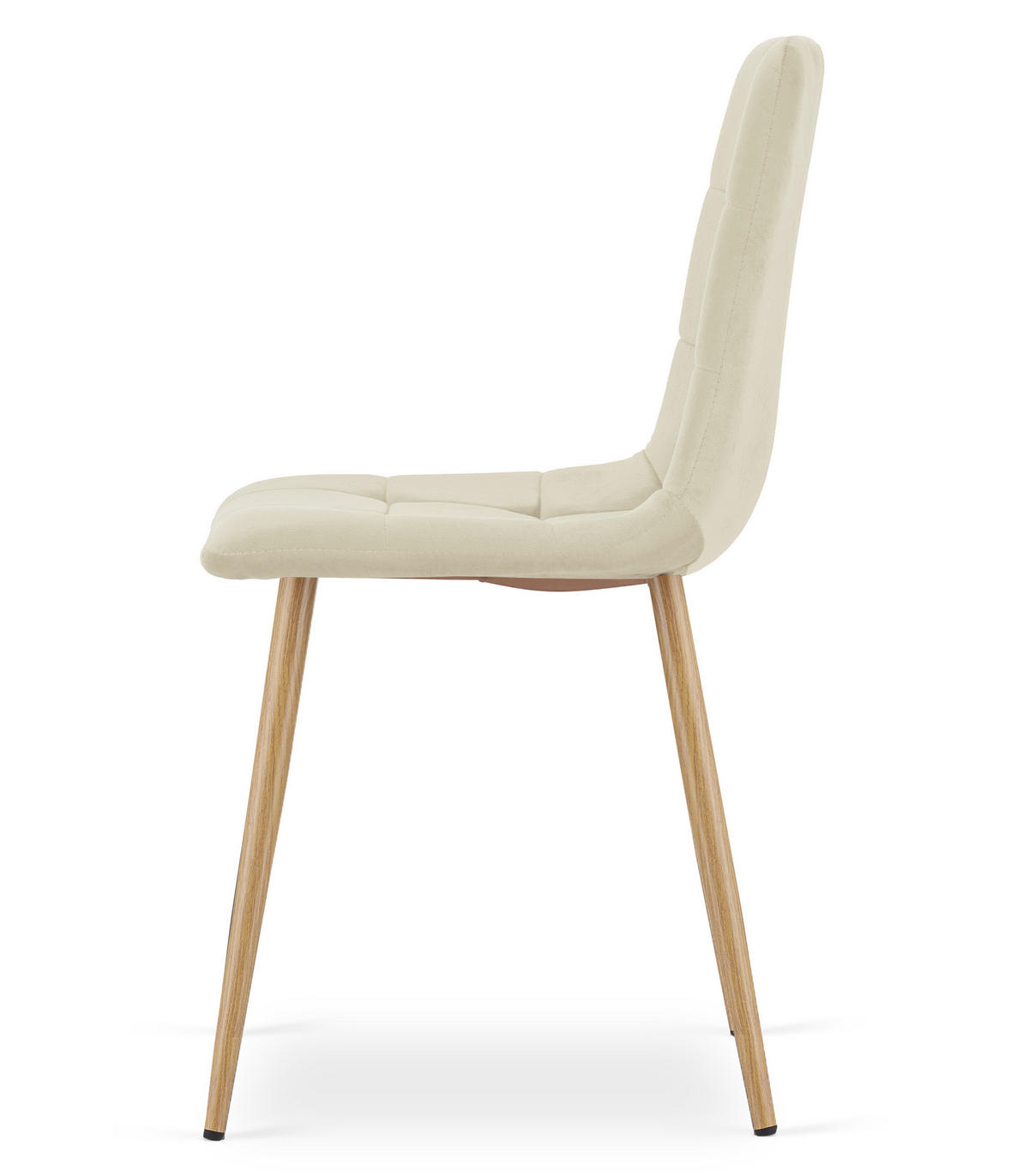 ESSZIMMERSTUHL 4-er Set PYRA hellbeige Sitzfläche, Beine in Holzfarbe - Hellbraun/Eichefarben, Textil (45/87/50.5cm) - Valora