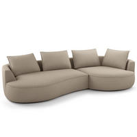 BIGSOFA - Beige/Schwarz, Kunststoff/Textil (322/82/154cm) - home24