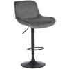 BARHOCKER Samt dunkelgrau - Dunkelgrau/Schwarz, Textil/Metall (50/85/50cm) - CLP
