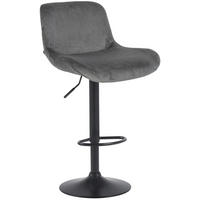 BARHOCKER Samt dunkelgrau - Dunkelgrau/Schwarz, Textil/Metall (50/85/50cm) - CLP