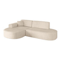 ECKSOFA Ottomane Links MARI-L1 - 232x163x73,5 cm Beige Cord - Beige/Schwarz, Holzwerkstoff/Kunststoff (163/234cm) - ALTDECOR