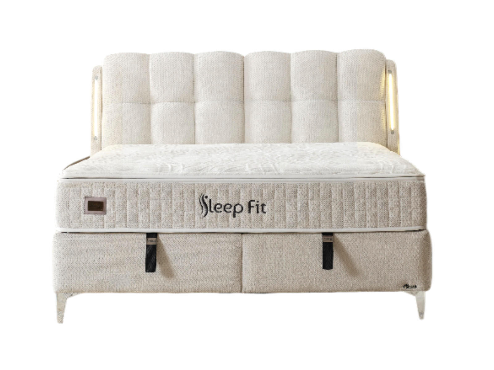 POLSTERBETT Sleep Fit 120x200 Creme - Creme, Textil/Metall (120/200cm) - Villa Möbel