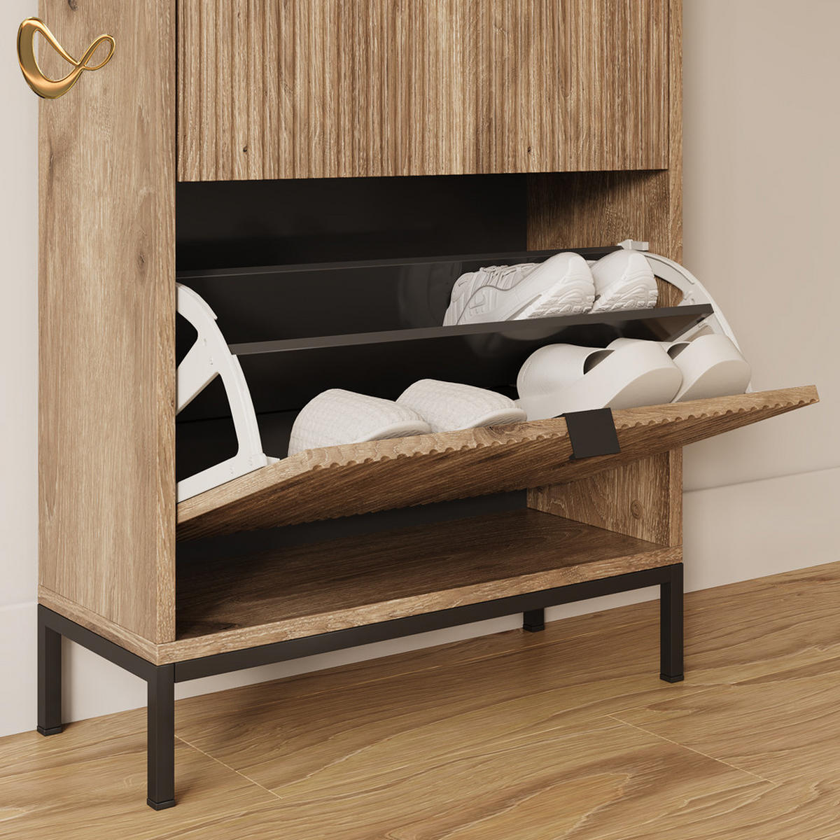 GARDEROBE Aterno Viking Oak Set, 2 Teile - Eichefarben, Holzwerkstoff (60/92/24cm) - Livinity®