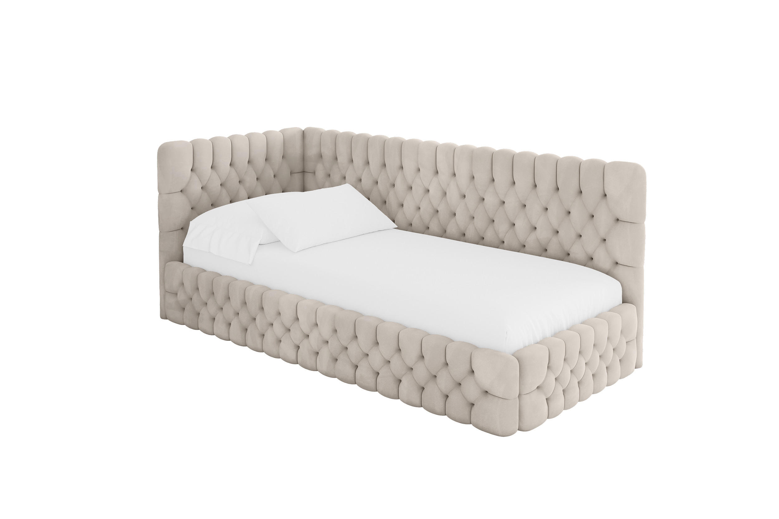 ALTDECOR JEDNOLŮŽKOVÁ POSTEL pro mládež s úložným prostorem, vpravo - MULY 80x200 béžová