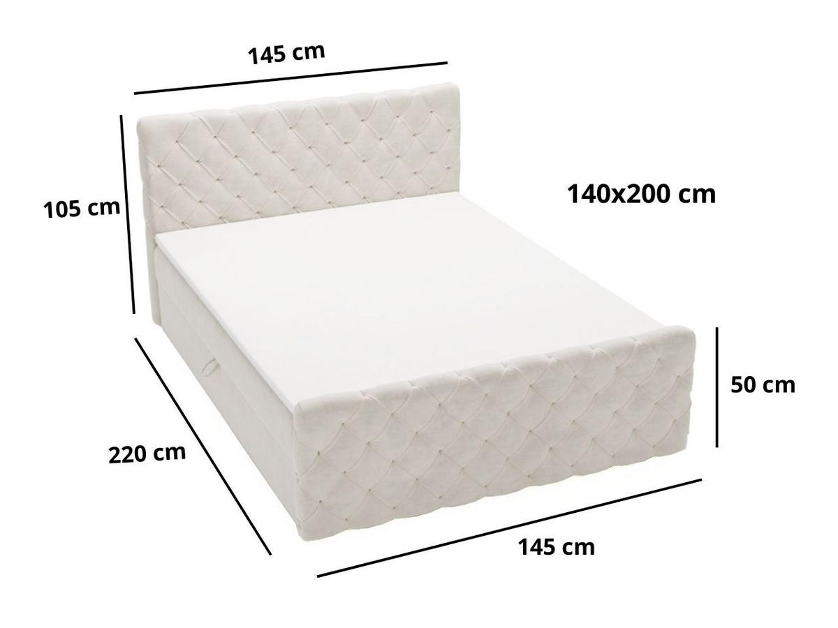 BOXBETT Lunaris 140x200 Dunkelgrau - Dunkelgrau, Holz/Textil (140/200cm) - Graingold