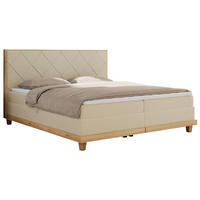 BOXBETT CAICOS 140/200 - Beige Boucle - H4 - Beige, Holz/Textil (140/200cm) - MKS