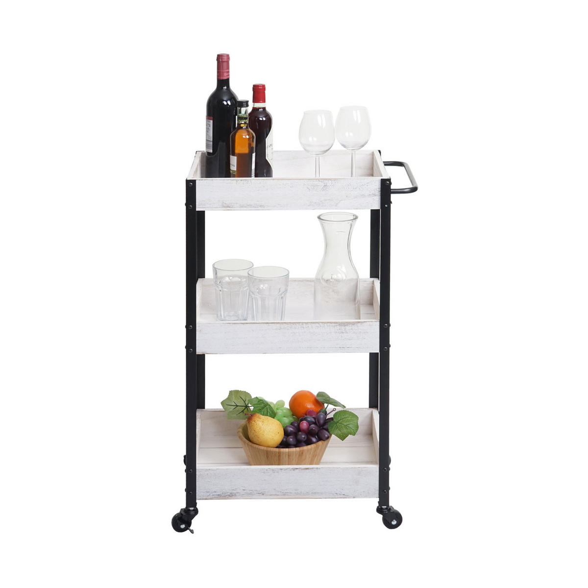 SERVIERWAGEN Weiß - Weiß, Holz (47/79/31cm) - MCW