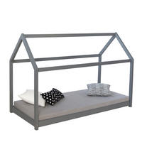HAUSBETT 90/200 cm grau - Grau, Holz (206/141/96cm) - Homestyle4u