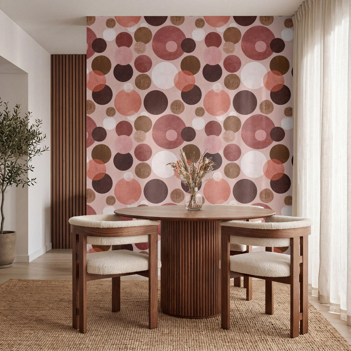 TAPETE - Kreise - Modern - Farbenfroh - 240x300 cm - Multicolor, Papier (240/300cm) - OnlyWow