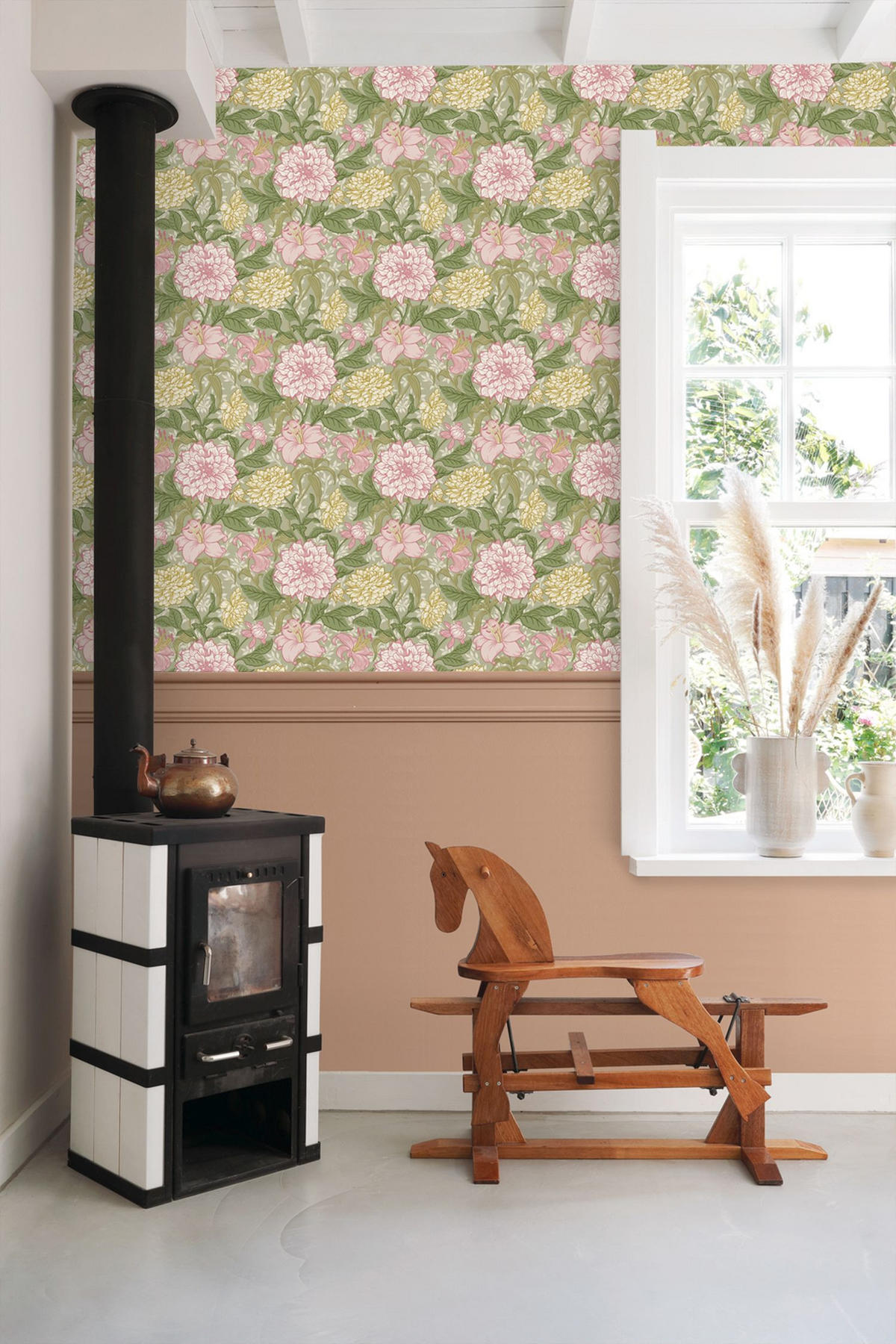 TAPETE Blumenmuster 50 x 900 cm - Lila, Papier (50/900cm) - ESTAhome