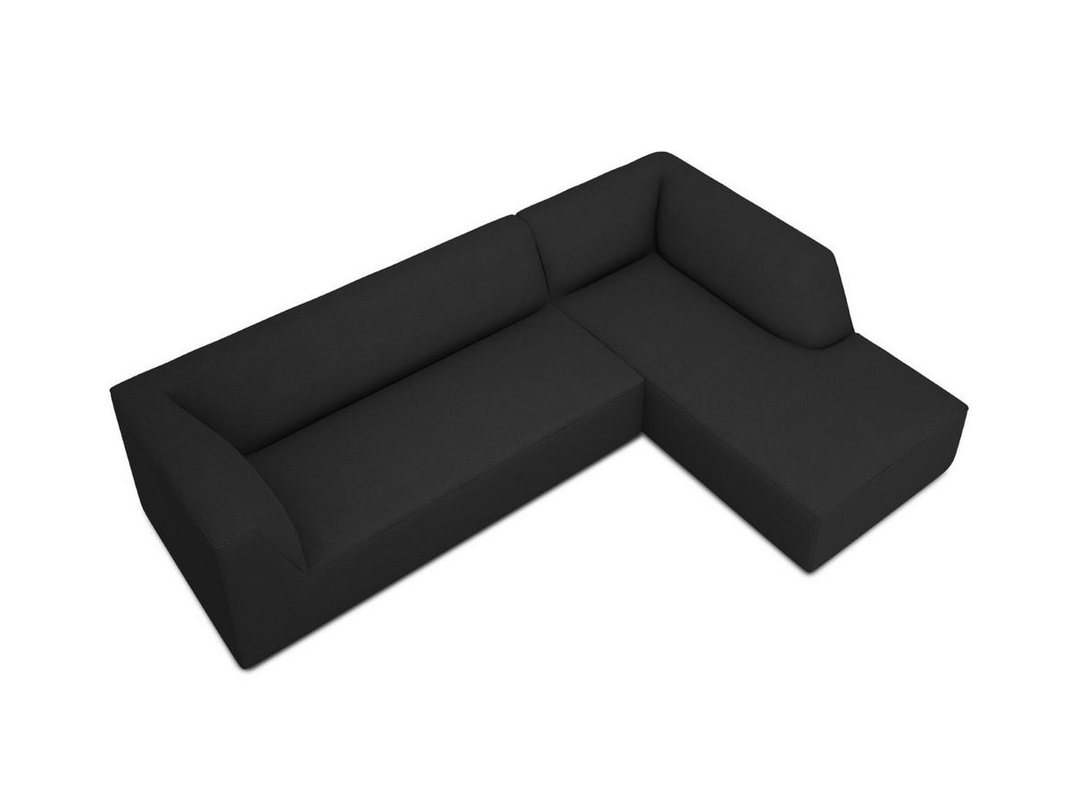 ECKSOFA rechts Ruby aus strukturiertem Stoff schwarz 4 Sitzplätze - Schwarz, Textil (180/273cm) - Micadoni