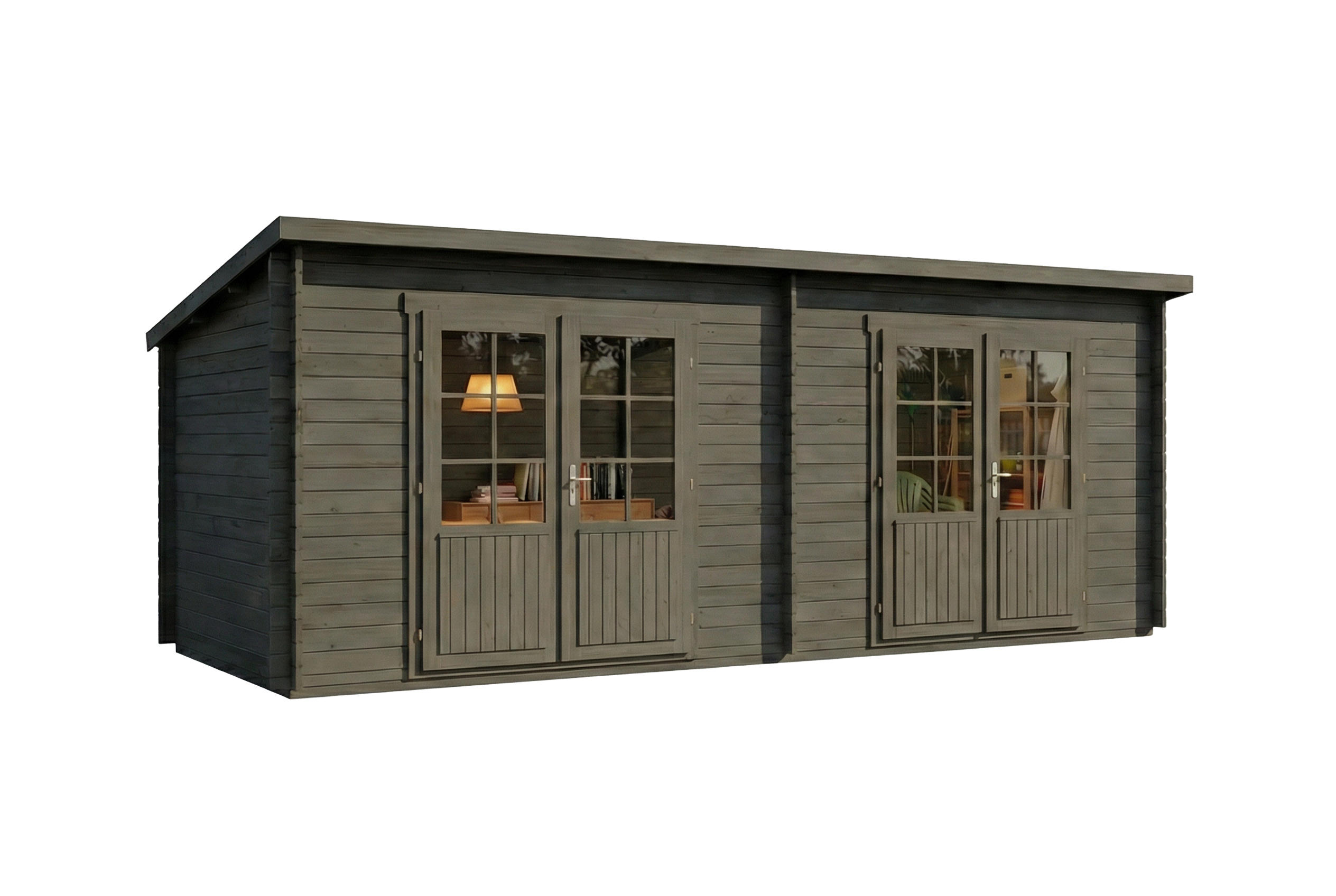 Alpholz Gartenhaus Grau 598x228x272 cm