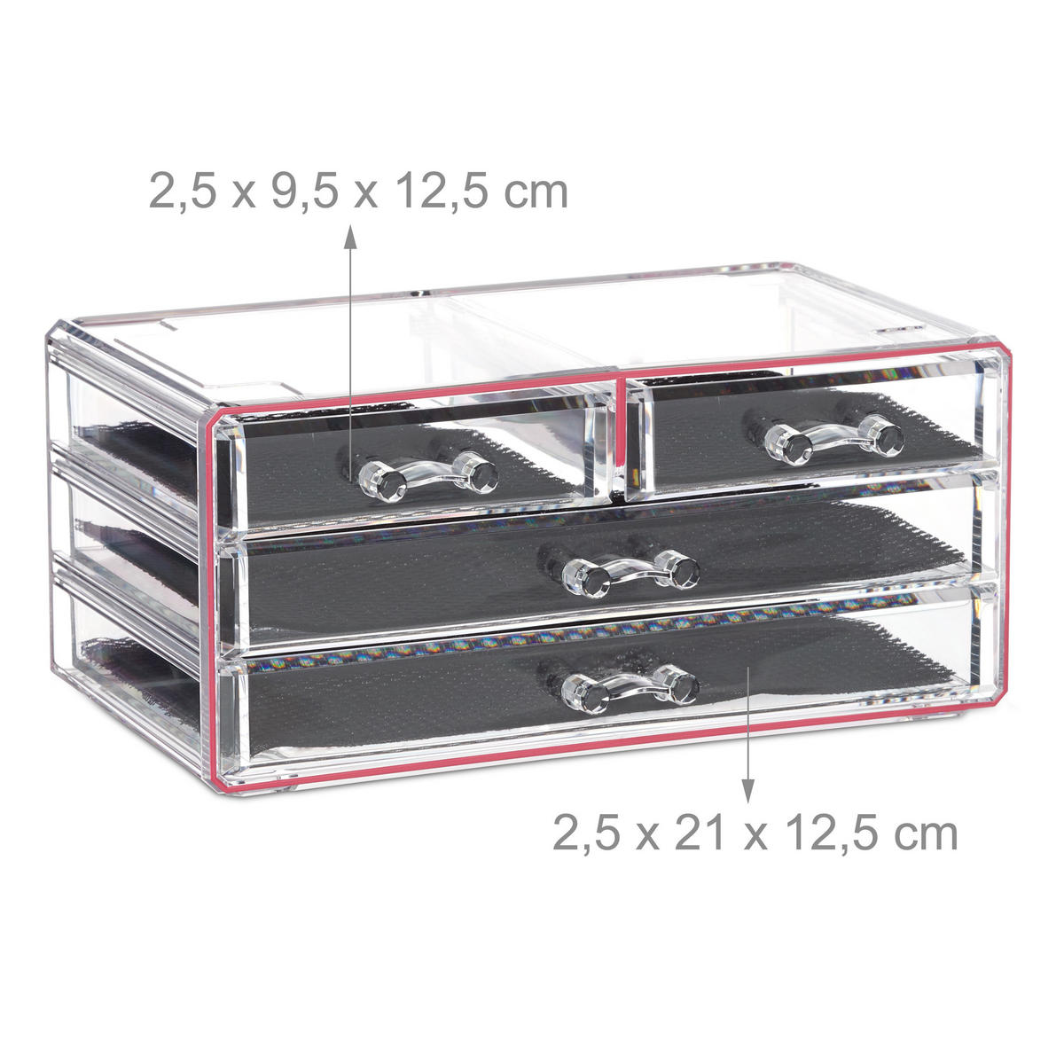MAKEUP Organizer - Transparent, Kunststoff (24/19/13.5cm) - Relaxdays