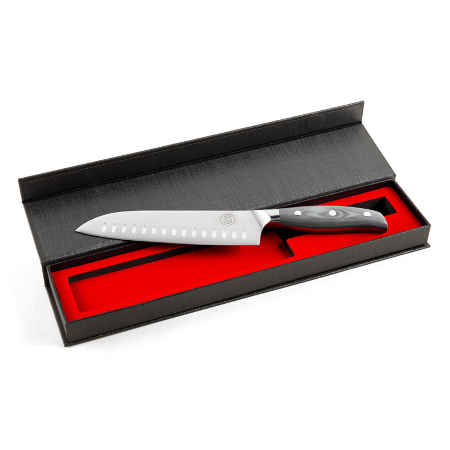 MESSER Santoku 18/5/3,3 cm - Schwarz, Metall (38.5cm) - Somagic