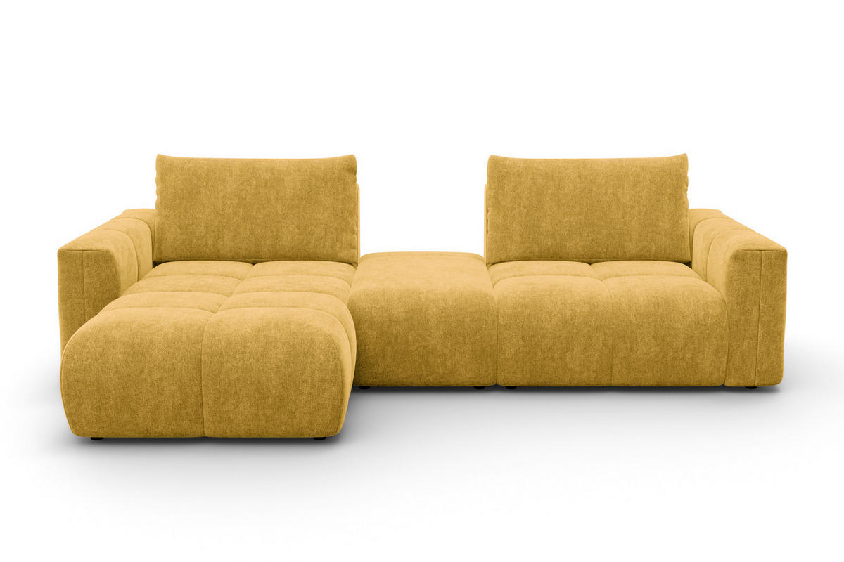 ECKSOFA VERONA 4-Sitzer LINKS, Gelb - Gelb/Schwarz, Holz/Textil (282/173cm) - Courtois Laville