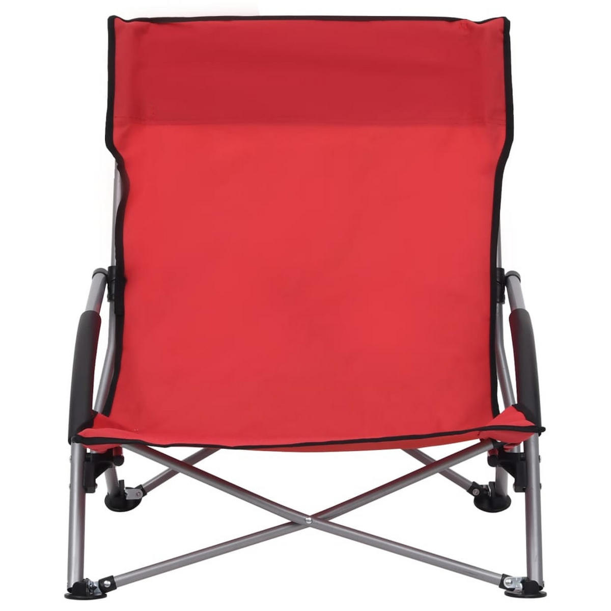 KLAPPBARE Strandstühle 2Er Set Rot Stoff - Rot, Textil (65.5/66/55.5cm) - vidaXL