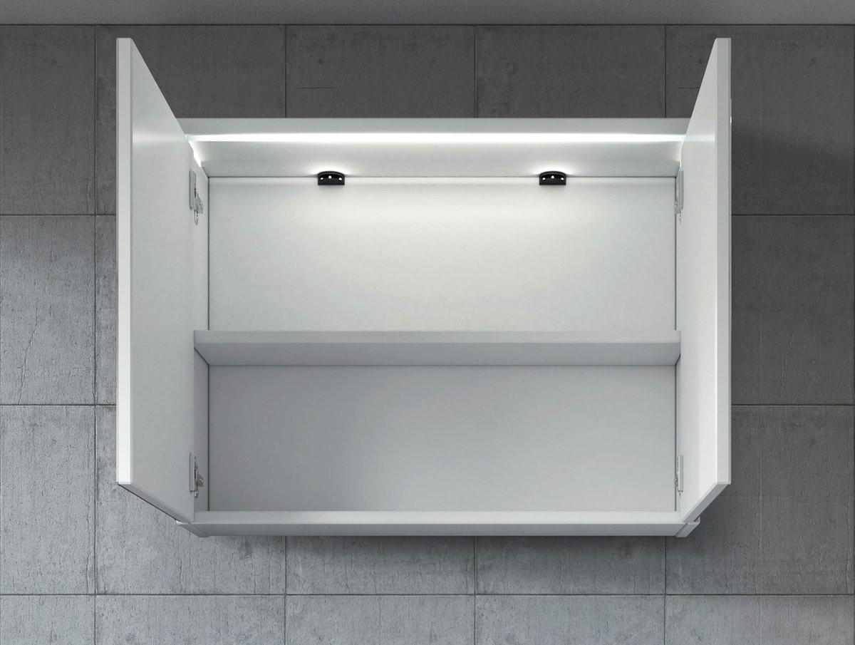 SPIEGELSCHRANK Paso Weiß - 80 x 20 x 60 cm - Weiß, Holz (80/60/20cm) - Badplaats