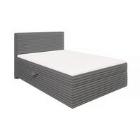 BOXBETT Roma 140/200 cm Dunkelgrau Plüschcord - Dunkelgrau/Schwarz, Holz/Kunststoff (140/200cm) - S-Style Möbel