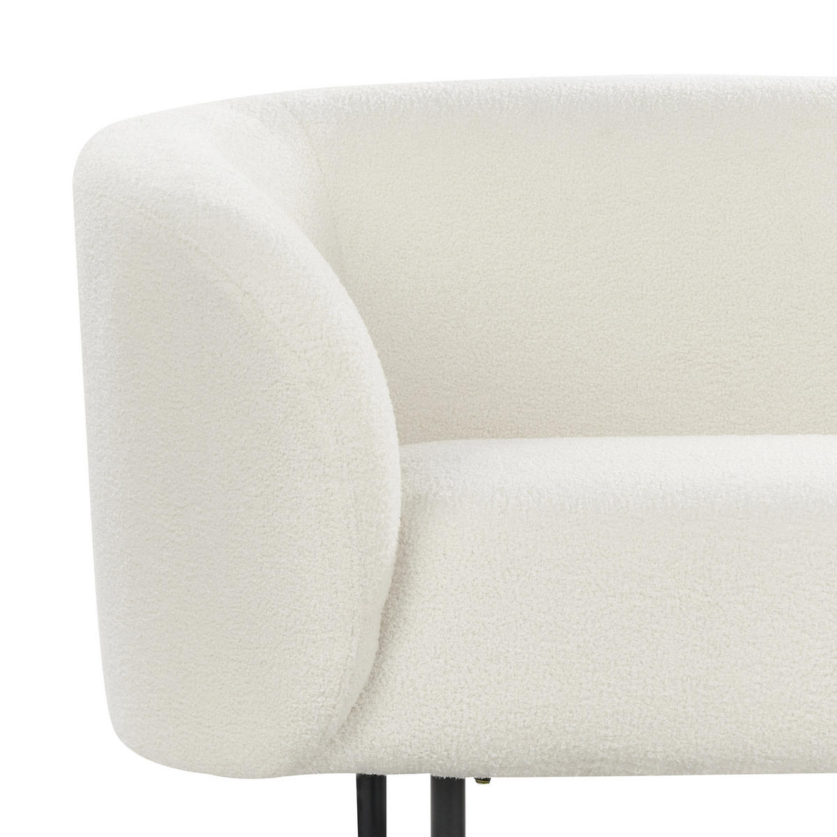 2-SITZER-SOFA Bouclé weiß/schwarz Loen - Schwarz/Weiß, Textil (155/79/70cm) - Beliani