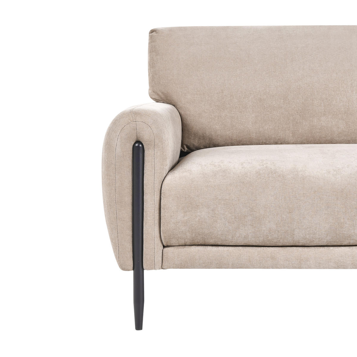 3-SITZER-SOFA Chenillegewebe Beige Skaro - Beige/Schwarz, Textil (214/87/89cm) - Beliani