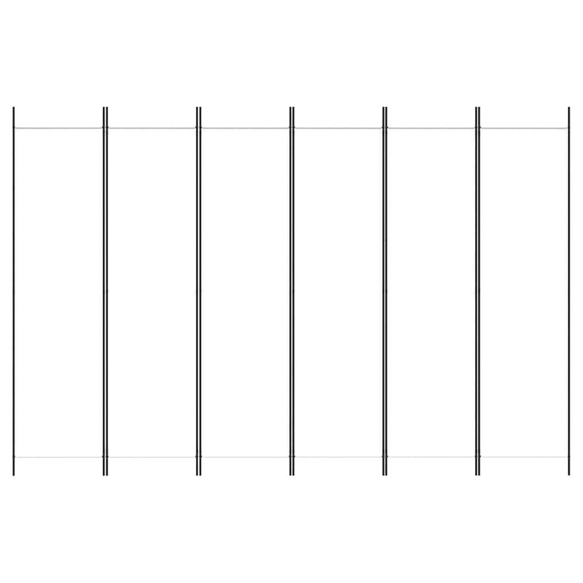 PARAVENT 6-teilig Weiss 300/200 Cm Stoff - Weiß, Textil (300/200/0.1cm) - vidaXL
