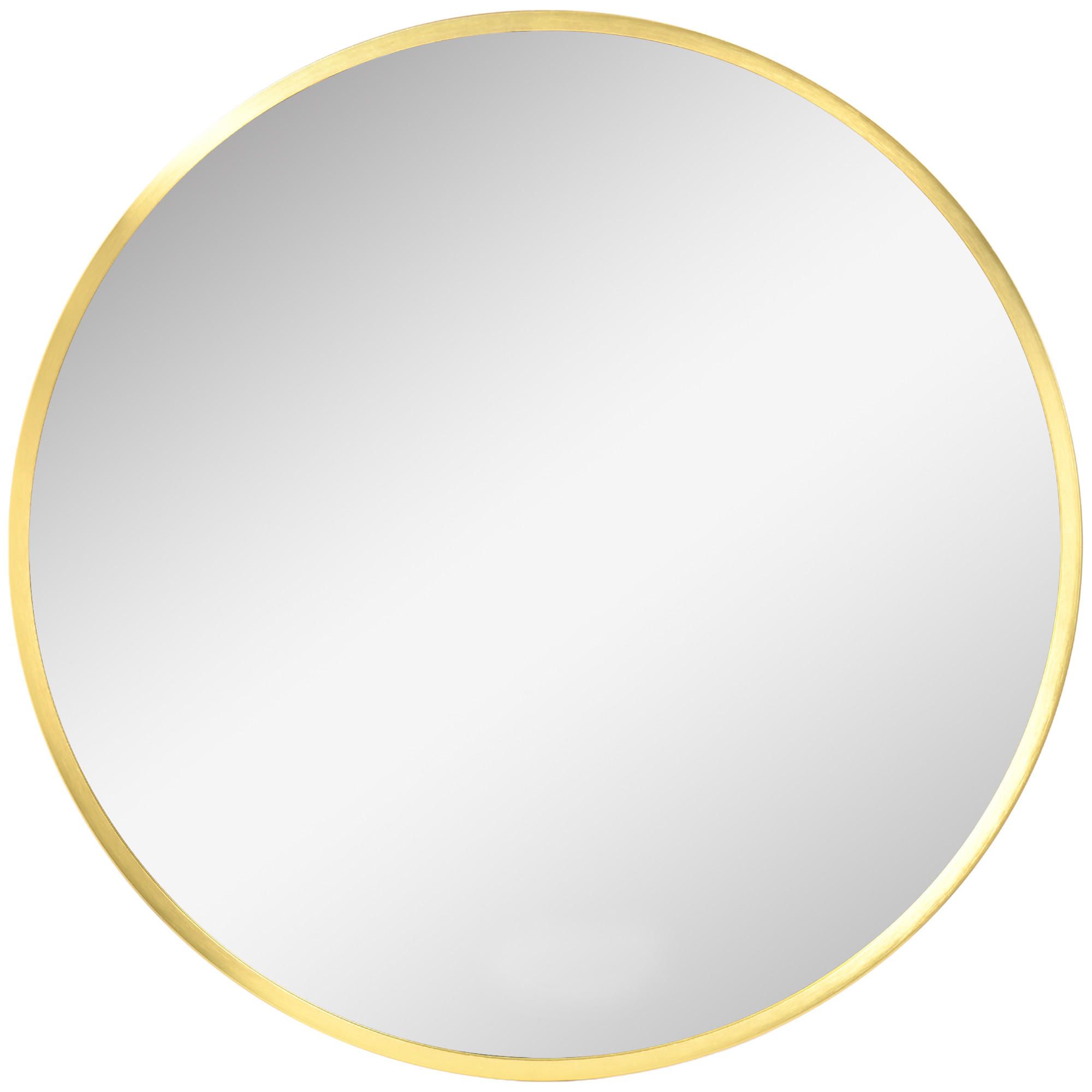 BADSPIEGEL, Gold, Ø50 cm, für Badezimmer, IP44, Gold, Alu - Goldfarben, Glas (2/50/50cm) - Kleankin