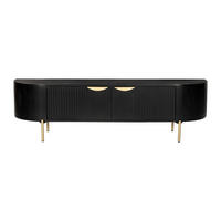 TV-BOARD - 160 cm x 40 cm - Holz, Platte - Schwarz - NEVILI - Schwarz, Holz (160/45/40cm) - Vente-Unique
