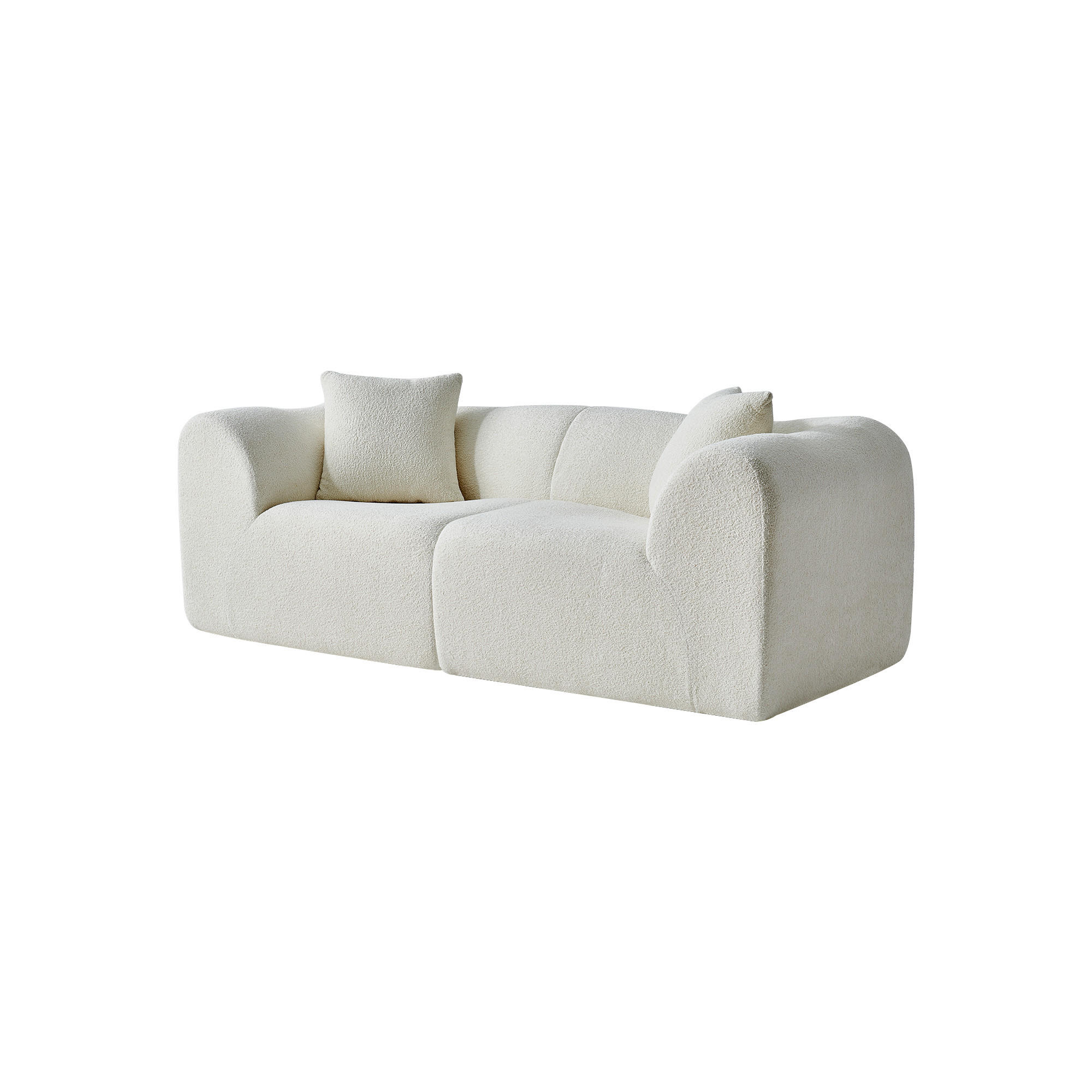2-SITZER-SOFA DE-35249 mit 2 Kissen Beige - Beige, Textil (87/67/194cm) - ComfortXL