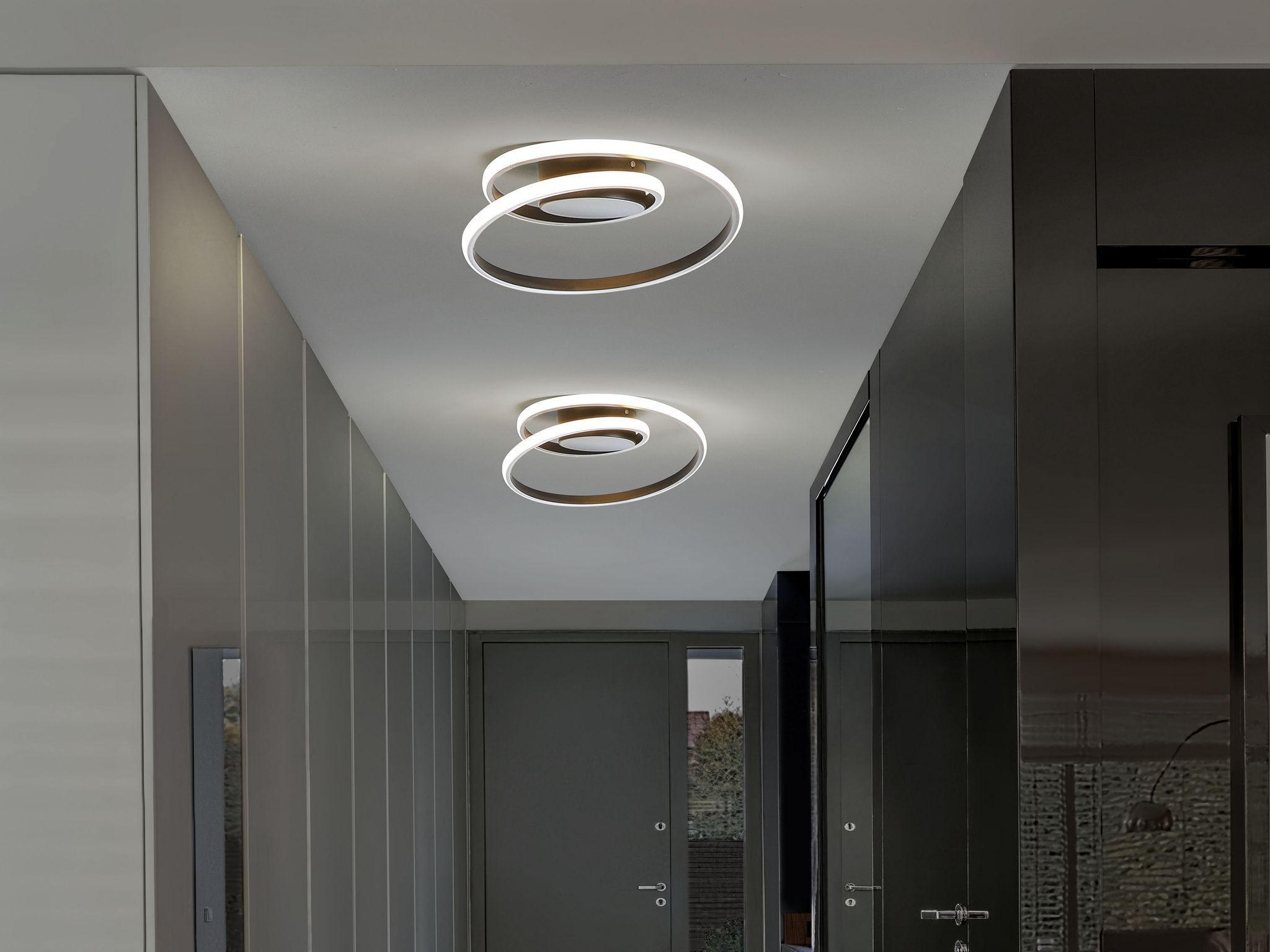 Thumbnail - Beliani Deckenleuchte, Schwarz, Metall, LED integriert, 38x15x38 cm, Lampen & Leuchten, Innenbeleuchtung, Deckenleuchten