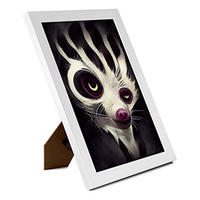 POSTER Set mit 4 Scheu Tier im T Burton Goth Stil A4 Weißer Rahmen - Weiß, Papier (29.7/3cm) - Nacnic