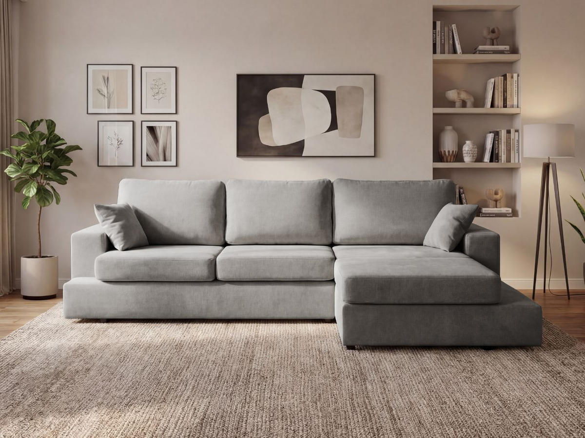 ECKSOFA Nesto Grau Rechts - Grau, Holz/Textil (165/260cm) - Graingold