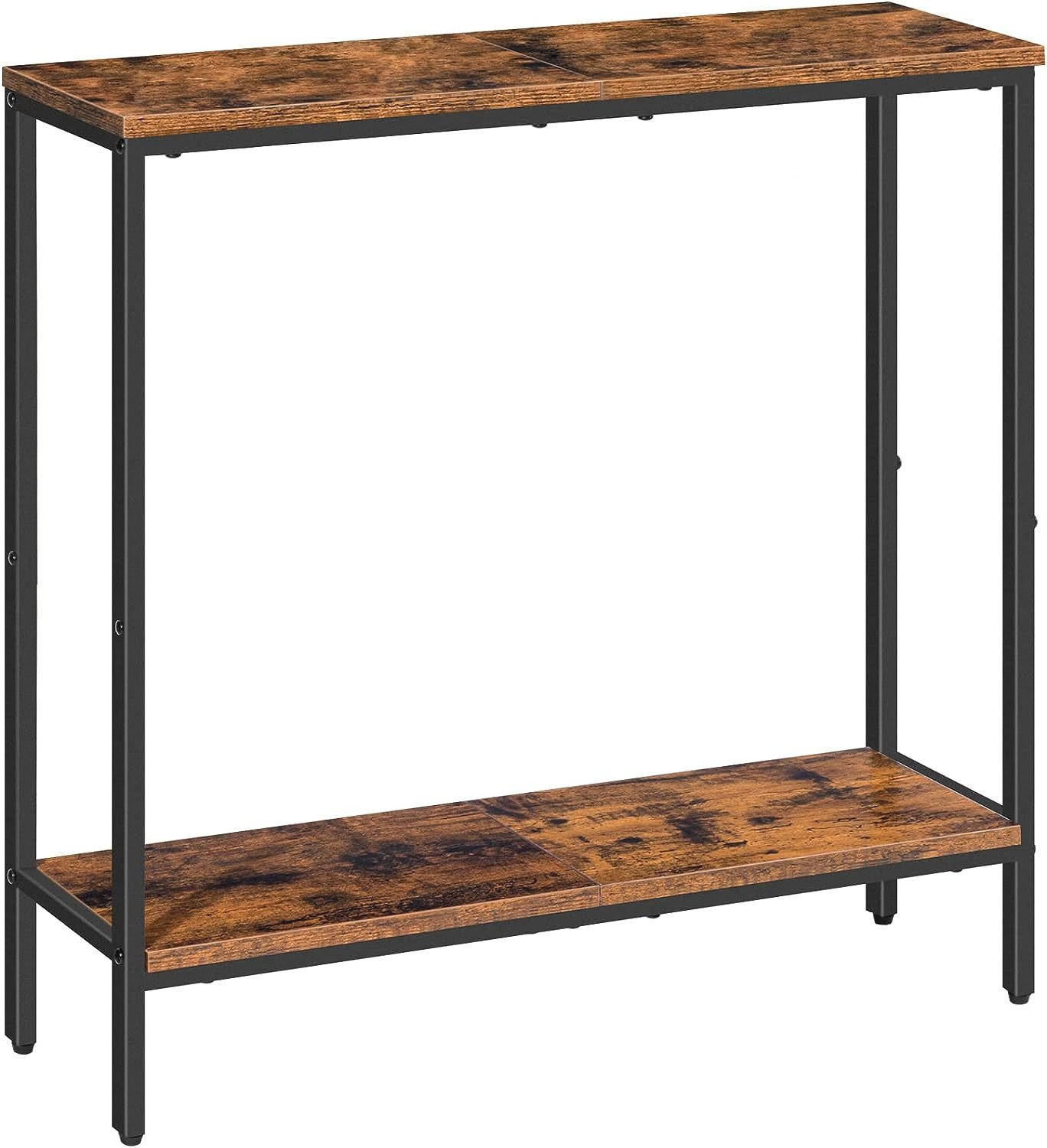 Hoobro Konselentisch Dunkelbraun, Schwarz 22x75x75 cm