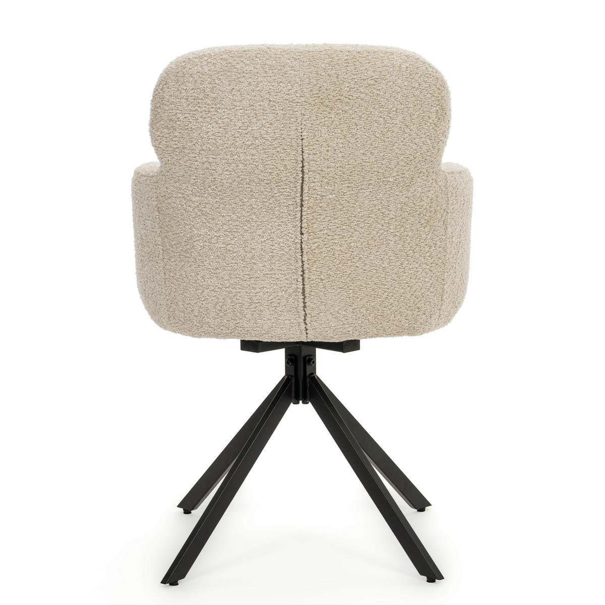 STUHL BIONE drehbar gepolsterter mit Steppung - creme - Boucle - Creme/Schwarz, Textil/Metall (58/88/59cm) - NEW HOME