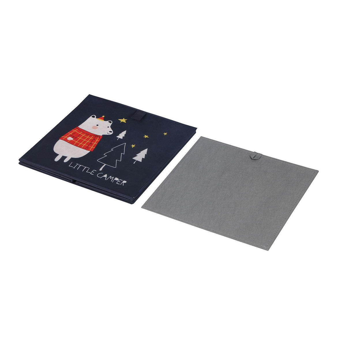 FALTBOX BEAR-2 2ER-SET - Dunkelblau, Textil (32/32/32cm) - IDIMEX